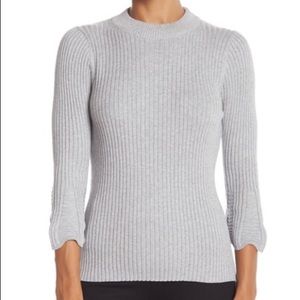 Michael Stars Gray Ribbed Crew Neck Sweater
